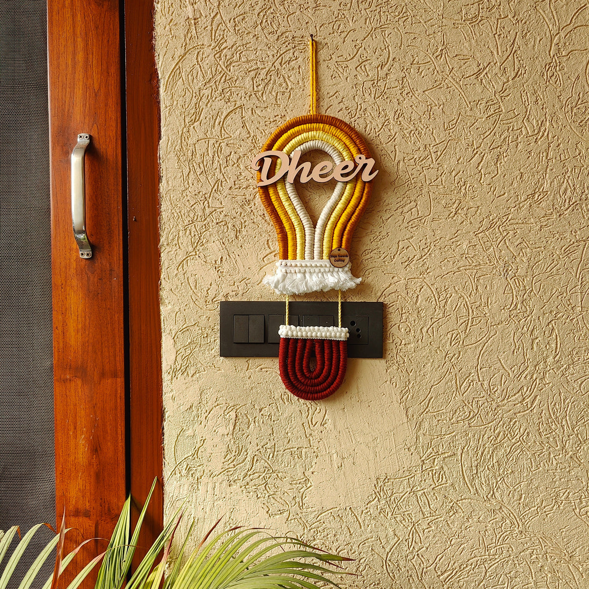 DIY Kit - Macrame Hot Air Balloon Rainbow Nameplate