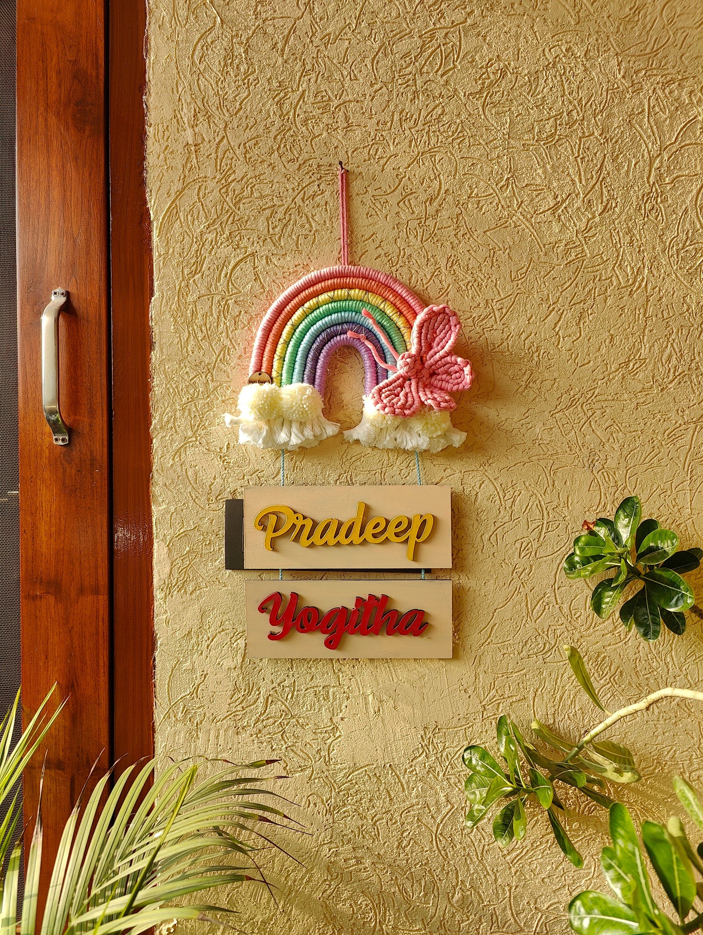 Handmade Macrame Rainbow Wall Hanging - 7 Layer Butterfly