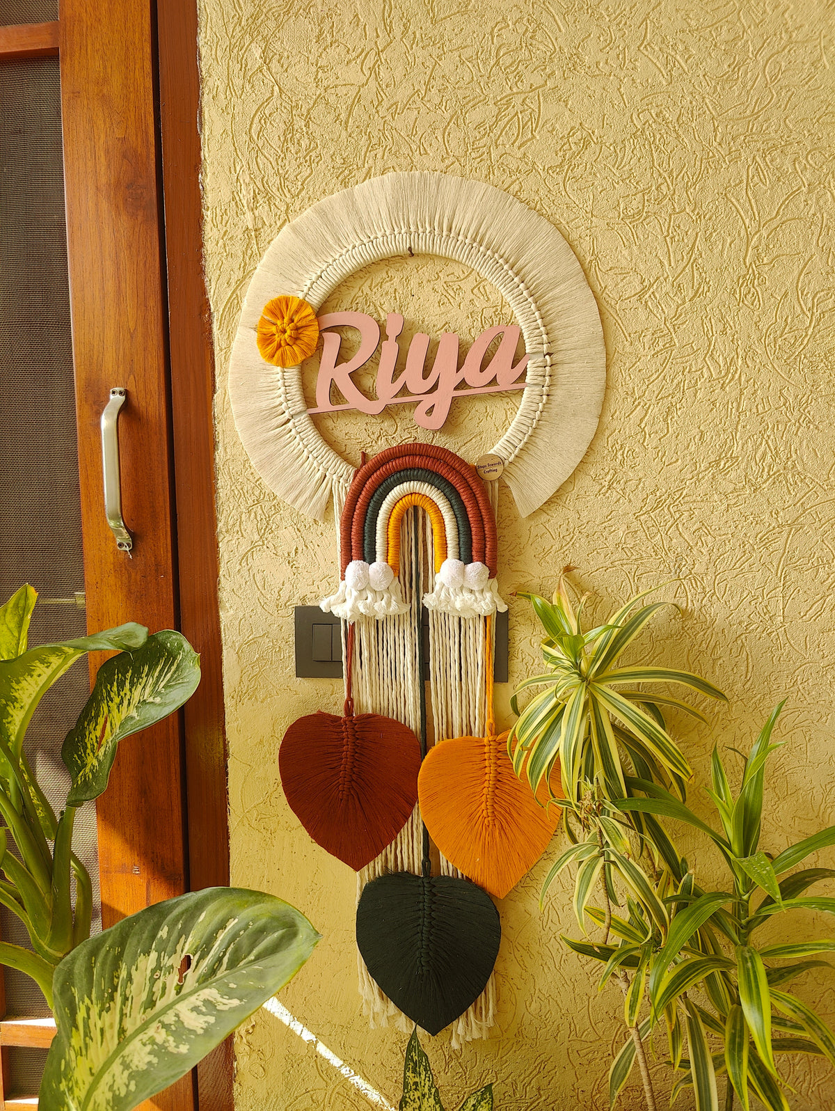 Macrame - Kids Name Plate Circle Shape
