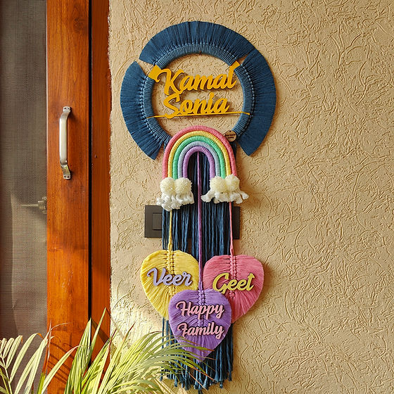 Macrame - Customizable Family Nameplate