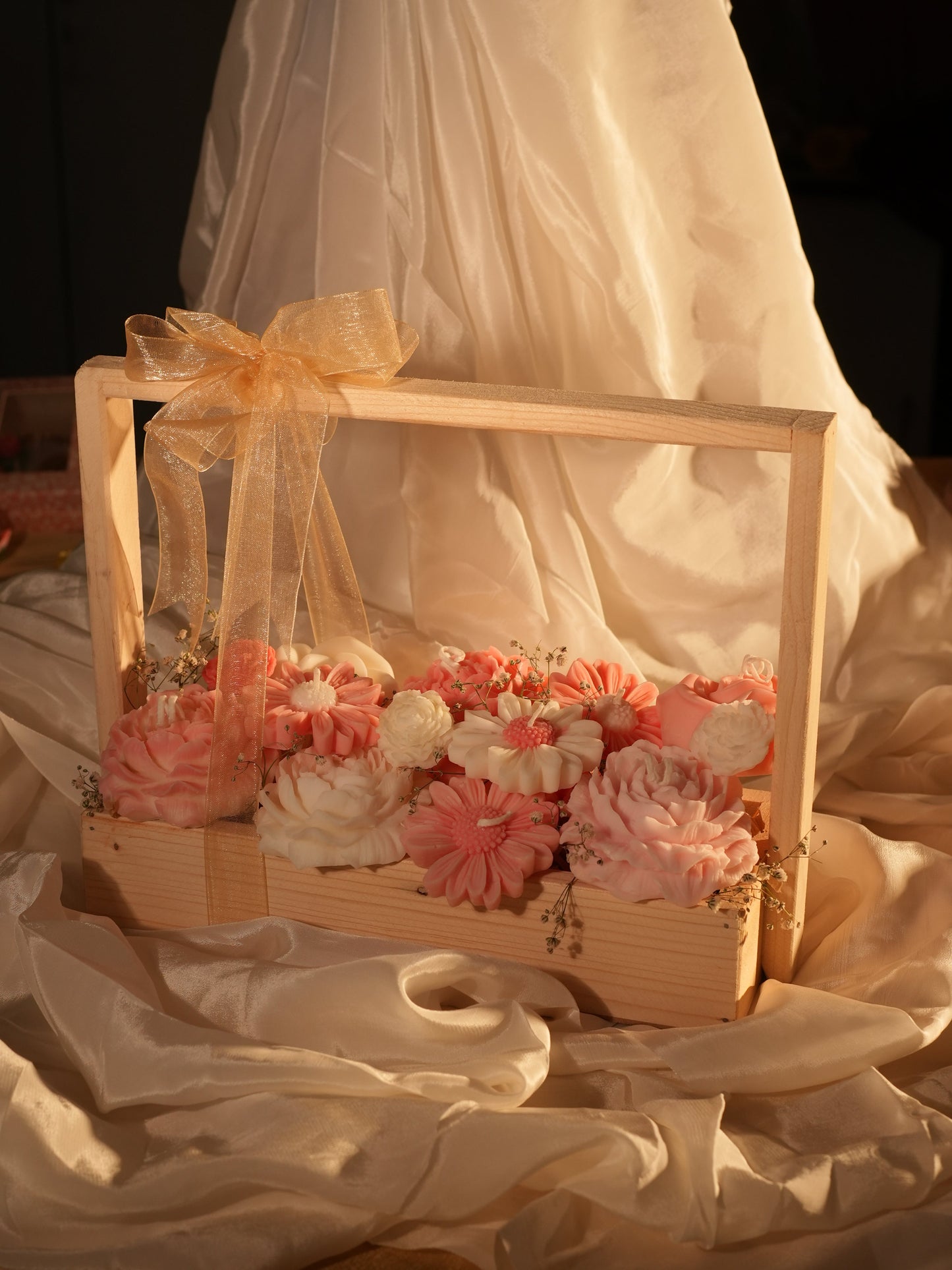 Custom  Candle Flower Bouquet (10 Assorted flowers)