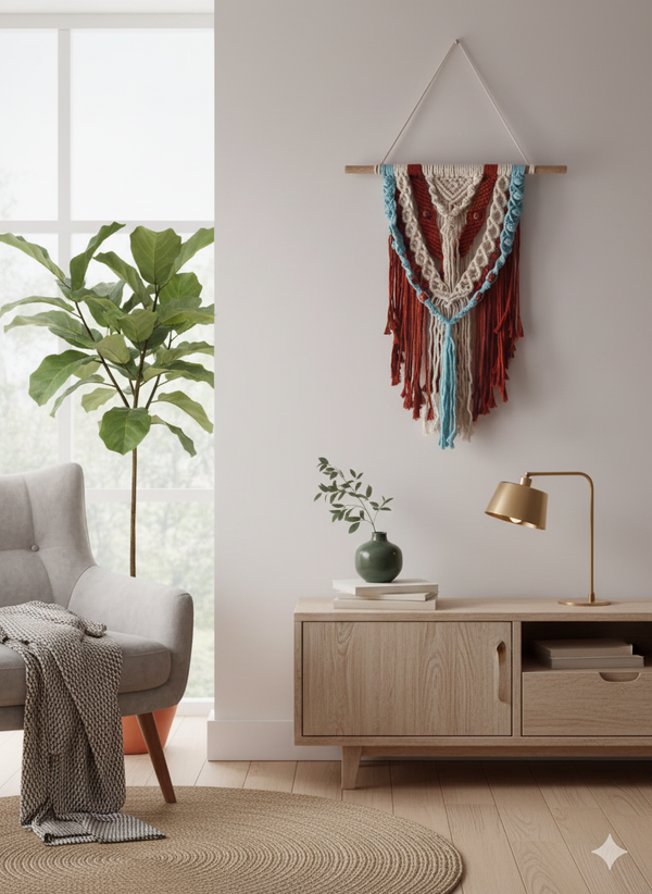 Handmade Macrame Wall Hanging - Layered Boho Design 1