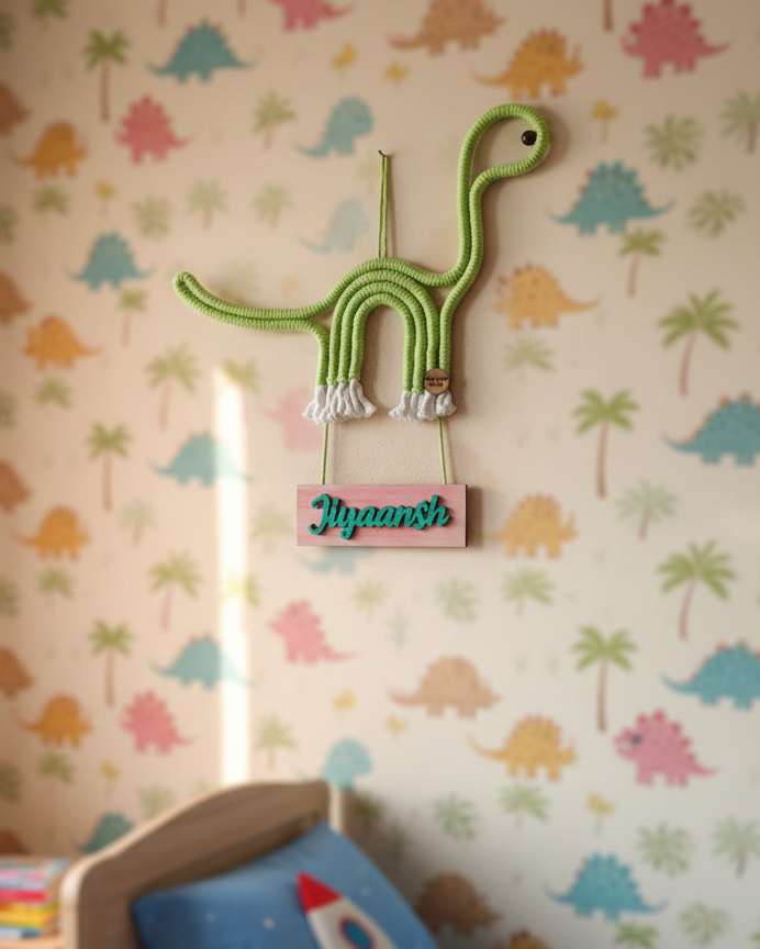 Macrame Dinosaur - Nameboard