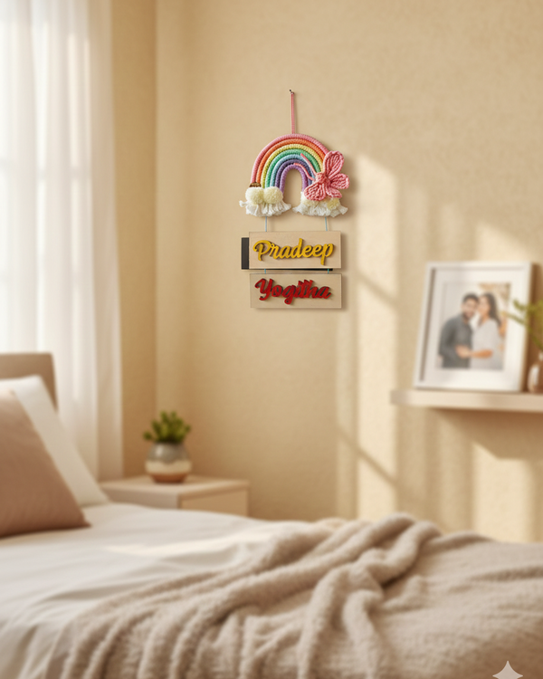 Handmade Macrame Rainbow Wall Hanging - 7 Layer Butterfly