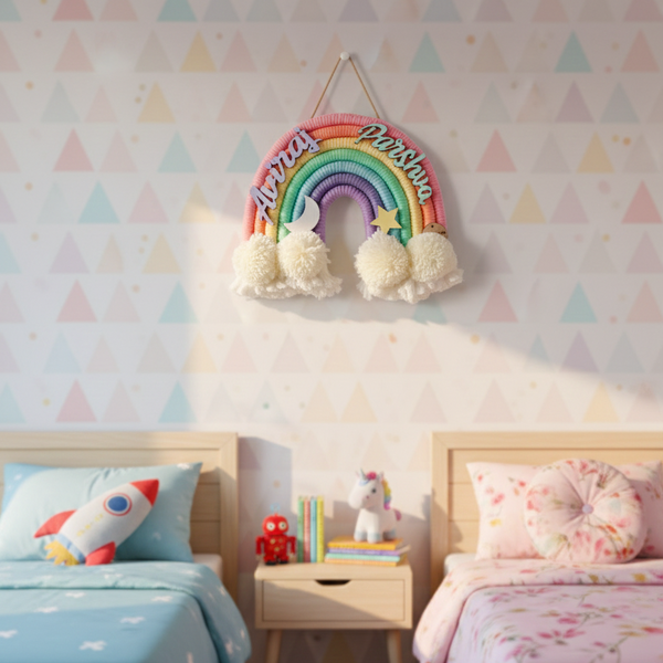 Macrame Nameboard - 7 Layer Rainbow