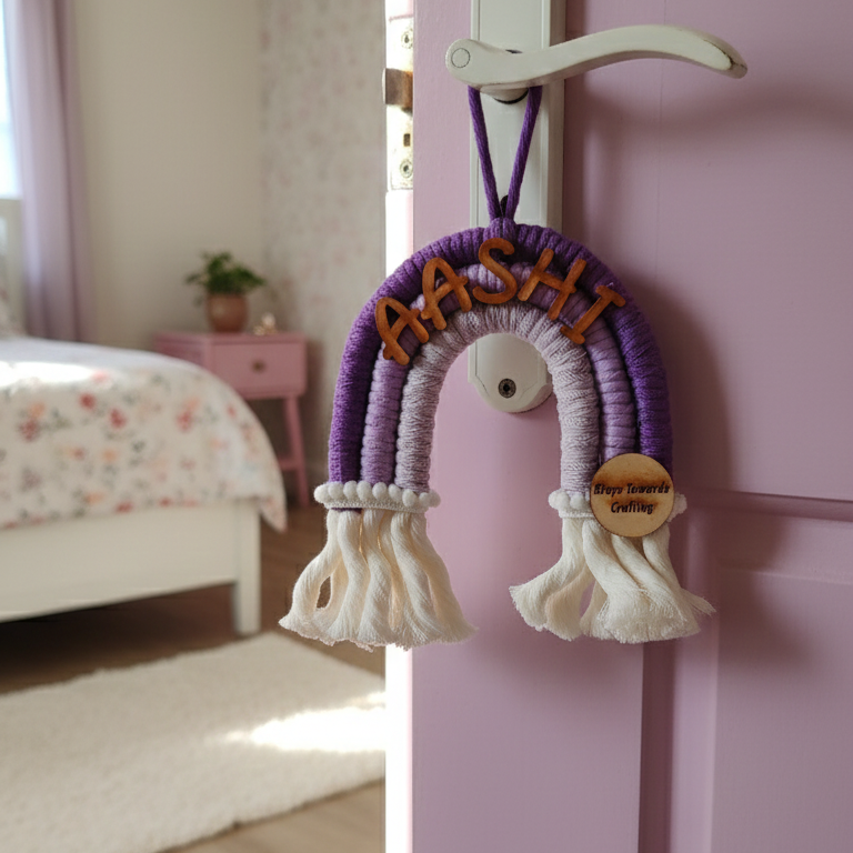 Macrame Nameboard - 3 Layer Mini Rainbow
