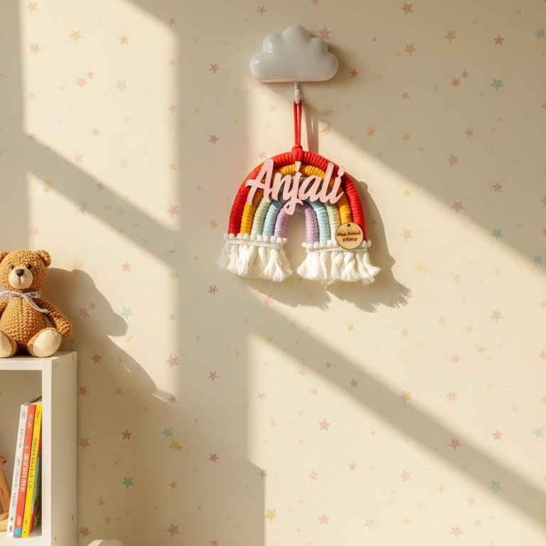 Macrame Nameboard - 5 Layer Mini Rainbow