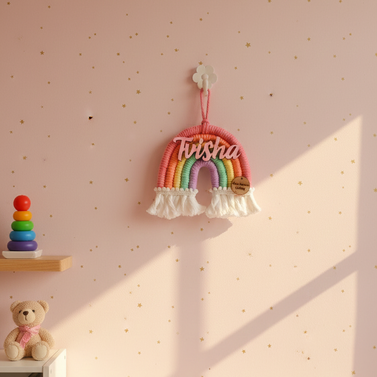 Macrame Nameboard - 5 Layer Mini Rainbow