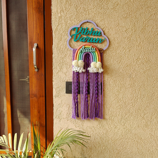 Macrame -  Twisted hangings Cloud Couple / Kids Name Plate