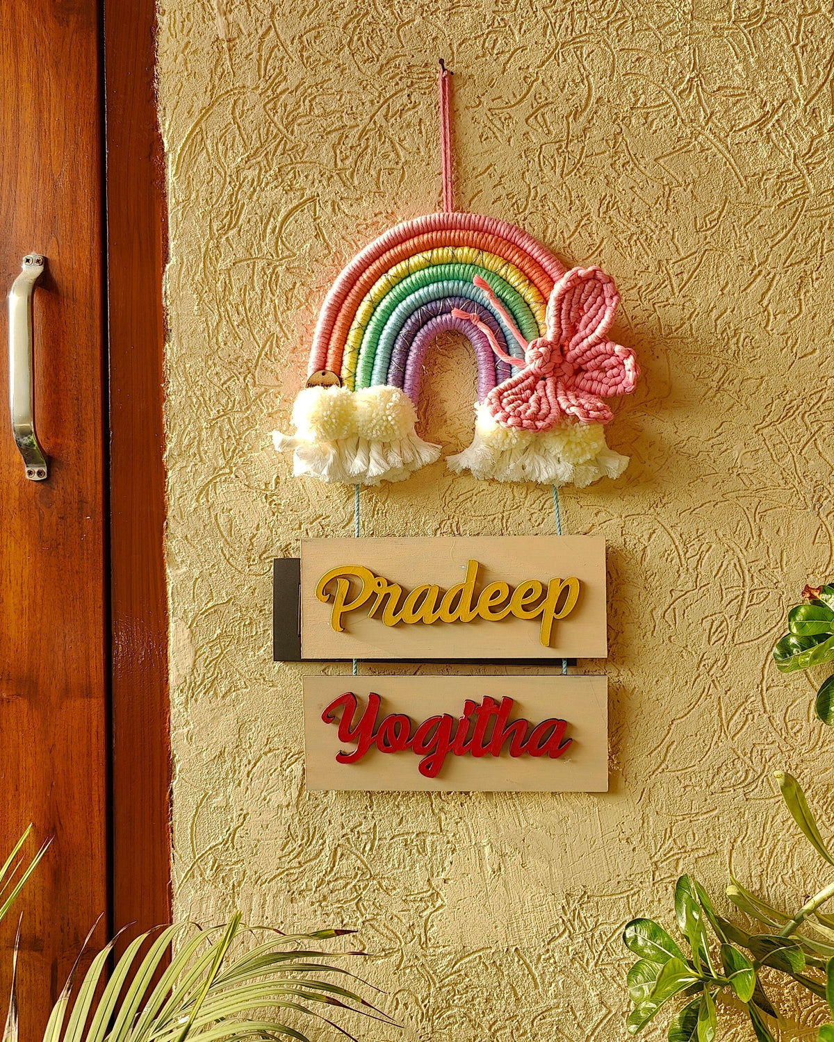 Handmade Macrame Rainbow Wall Hanging - 7 Layer Butterfly