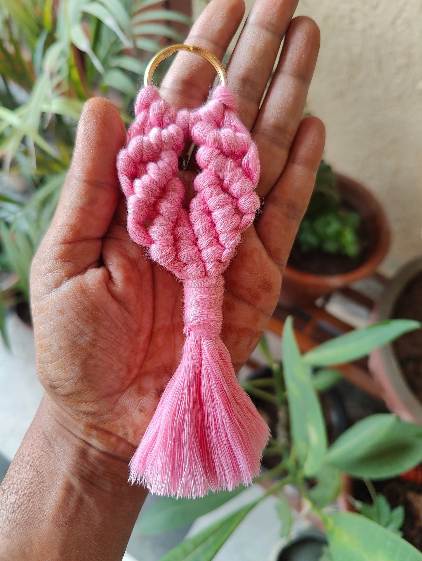 Handmade Macrame Fishtail Keychain - Boho Bag Charm