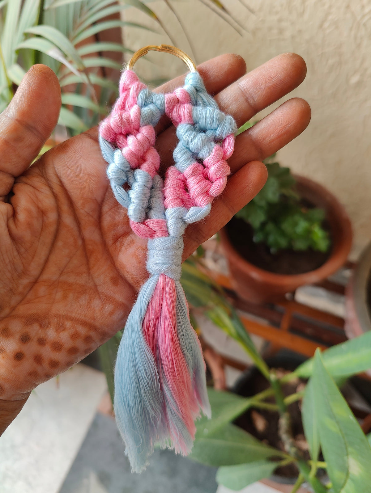 Handmade Macrame Fishtail Keychain - Boho Bag Charm