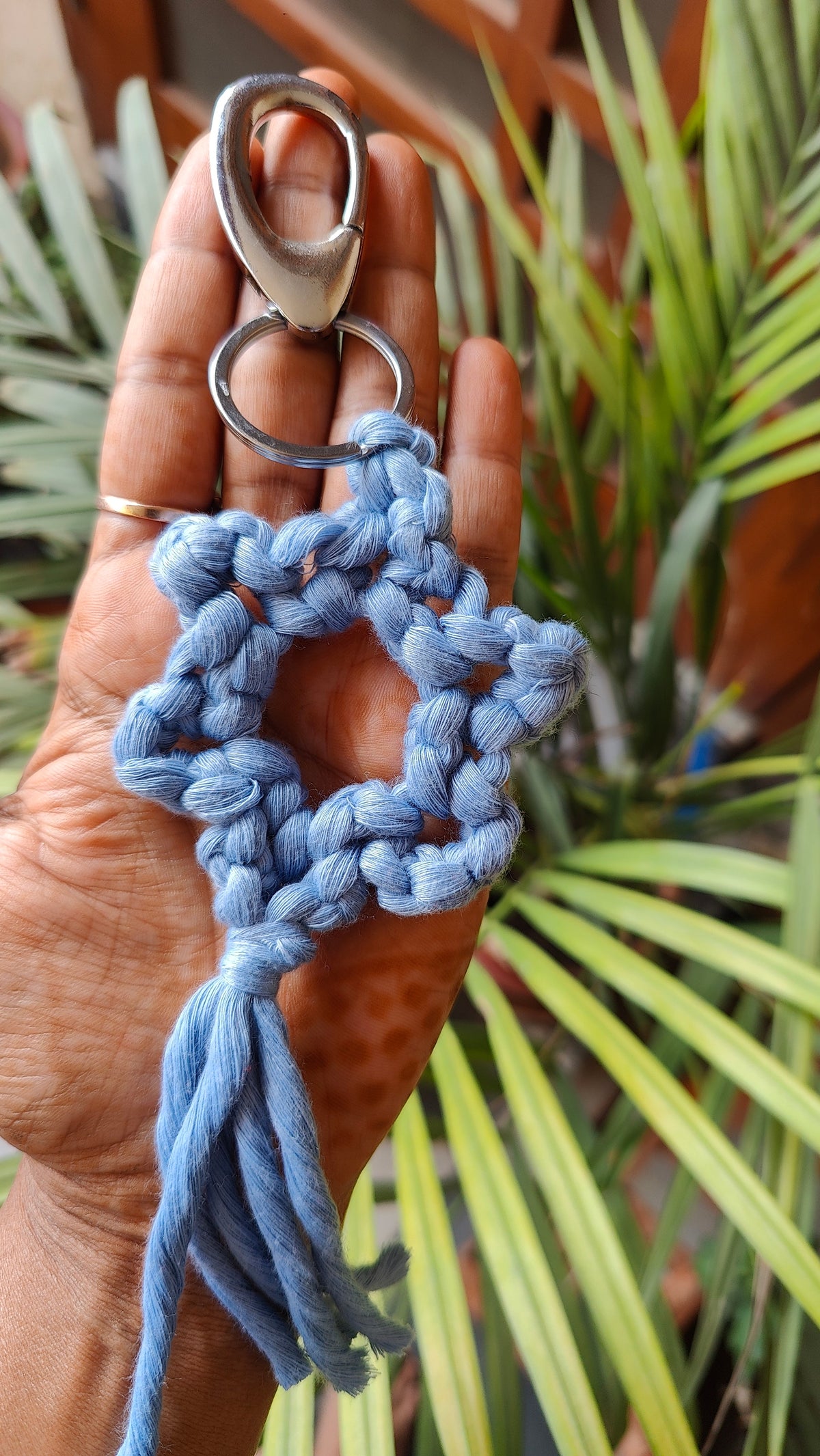 Handmade Macrame Star Keychain - Boho Bag Charm