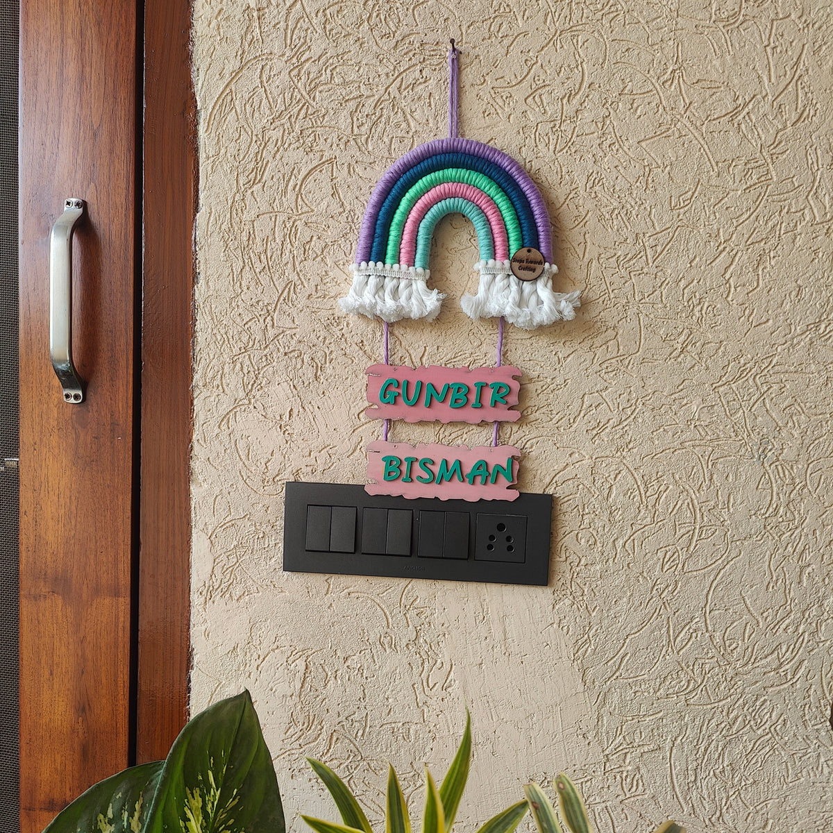 Macrame Nameboard - 5 Layer Mini Rainbow