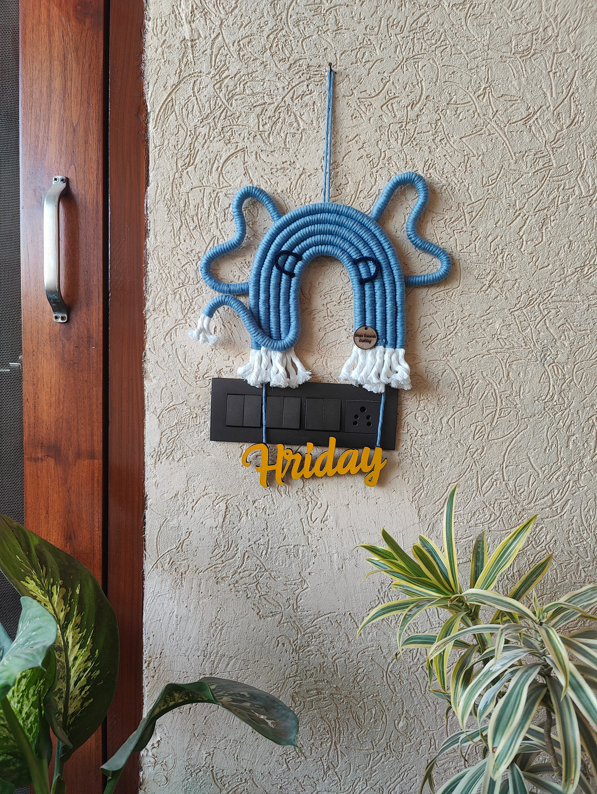 DIY Kit - Macrame Elephant Rainbow Nameplate