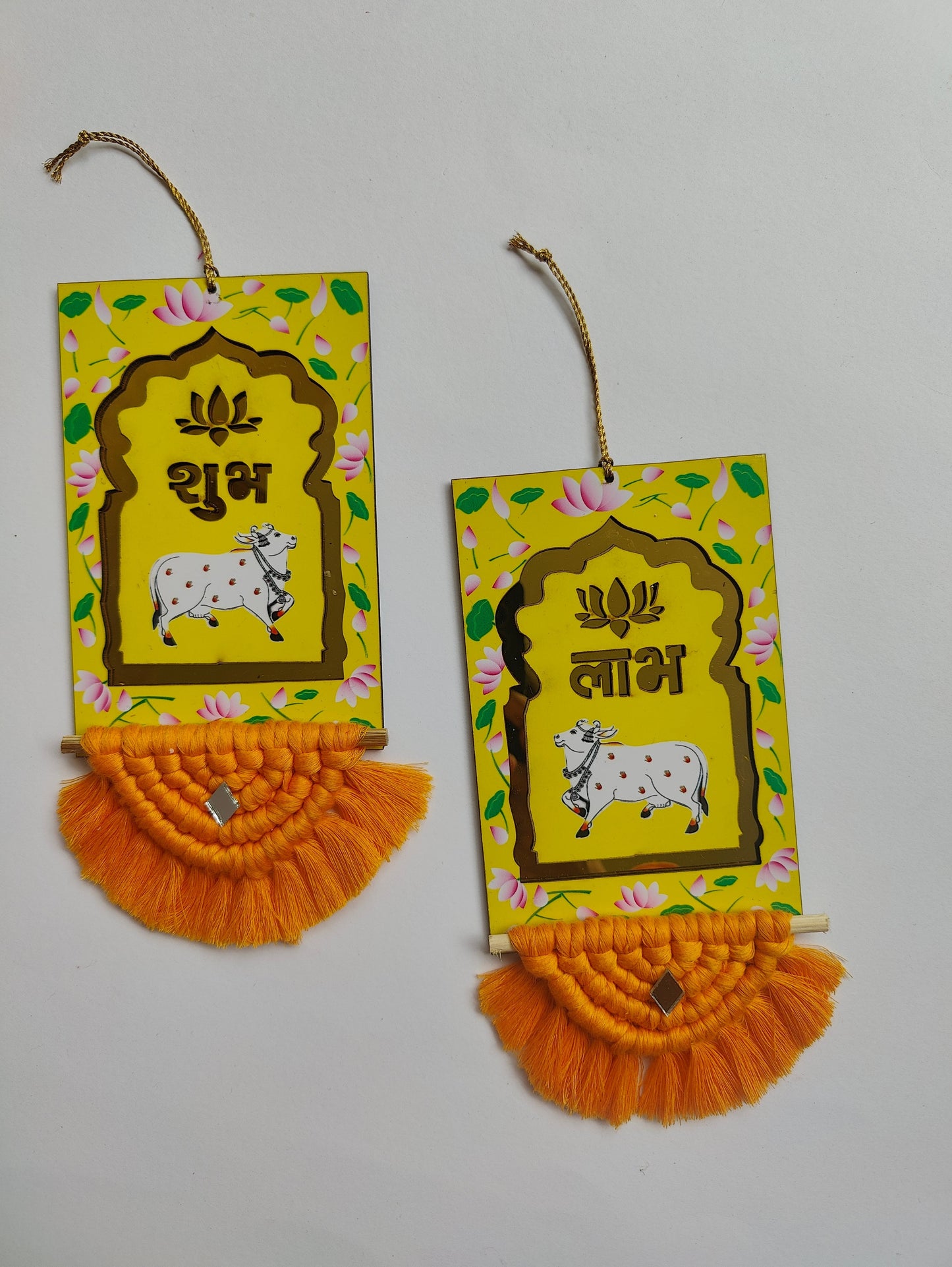 Pichwai themed Macrame Shubh laabh