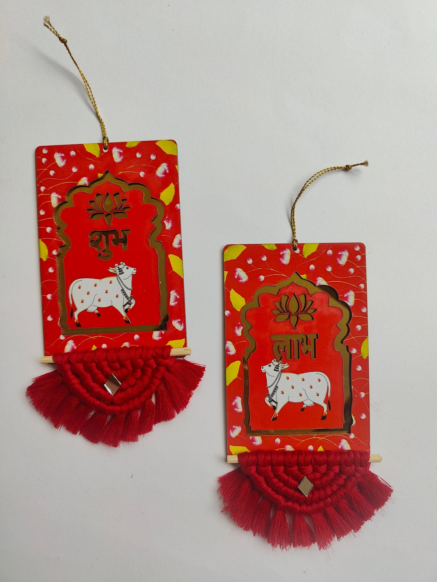 Pichwai themed Macrame Shubh laabh