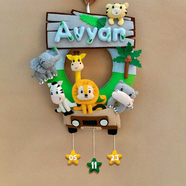 Felt - Jungle Jeep Safari Theme nameplate for Kids