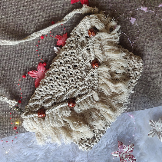 Handmade Macrame Sling Bag - Boho Crossbody Design 3