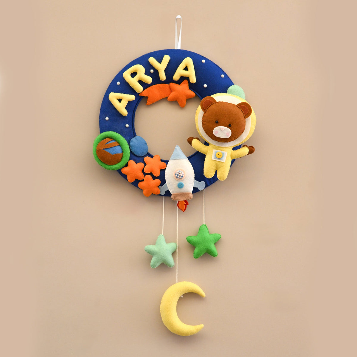 Felt - Star Voyage Theme nameplate for Kids