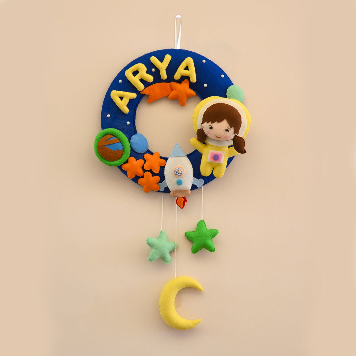 Felt - Star Voyage Theme nameplate for Kids