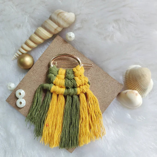 Macramé Hair Clip - Circular