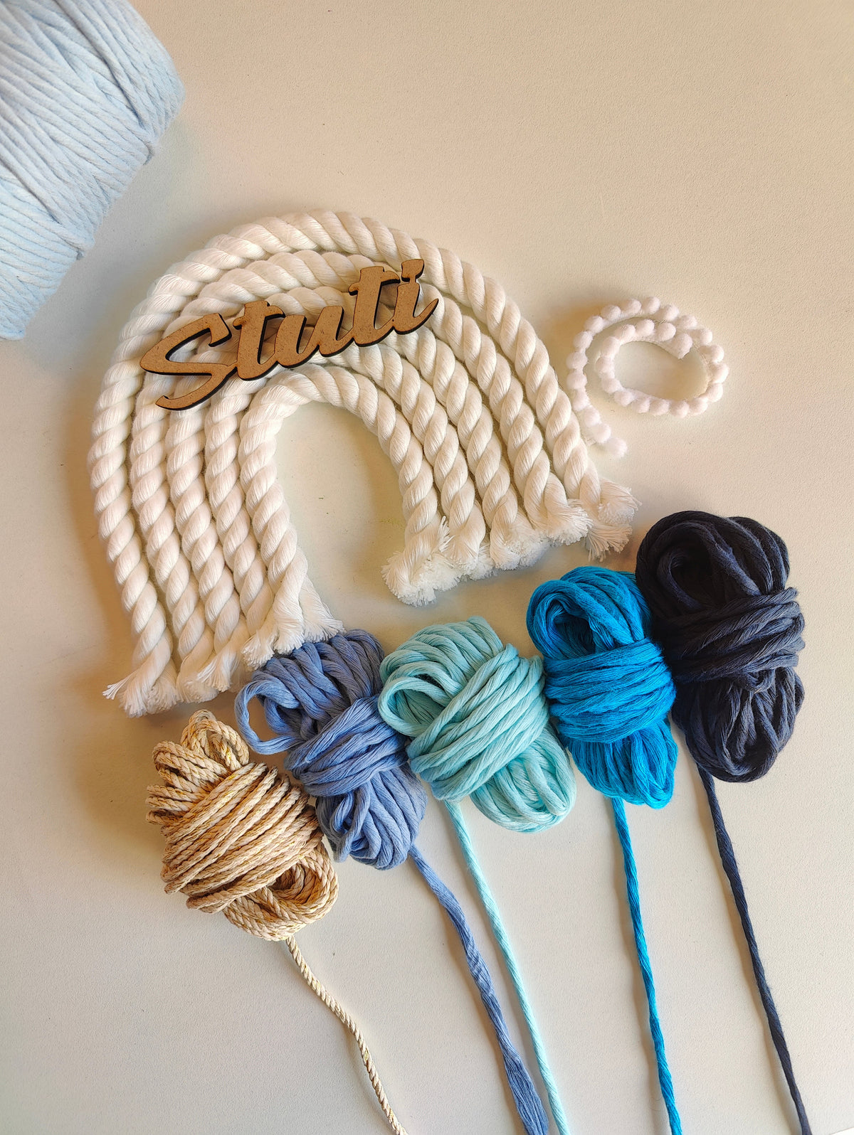 DIY Kit - 5 layers Macrame Rainbow Nameplate