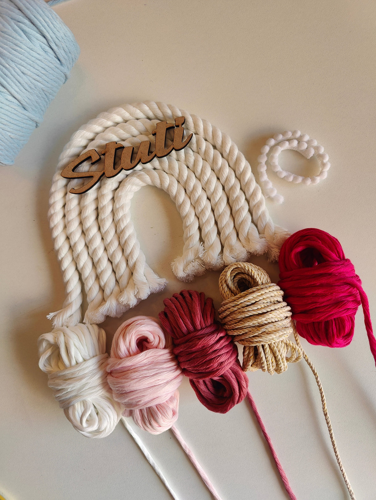 DIY Kit - 5 layers Macrame Rainbow Nameplate