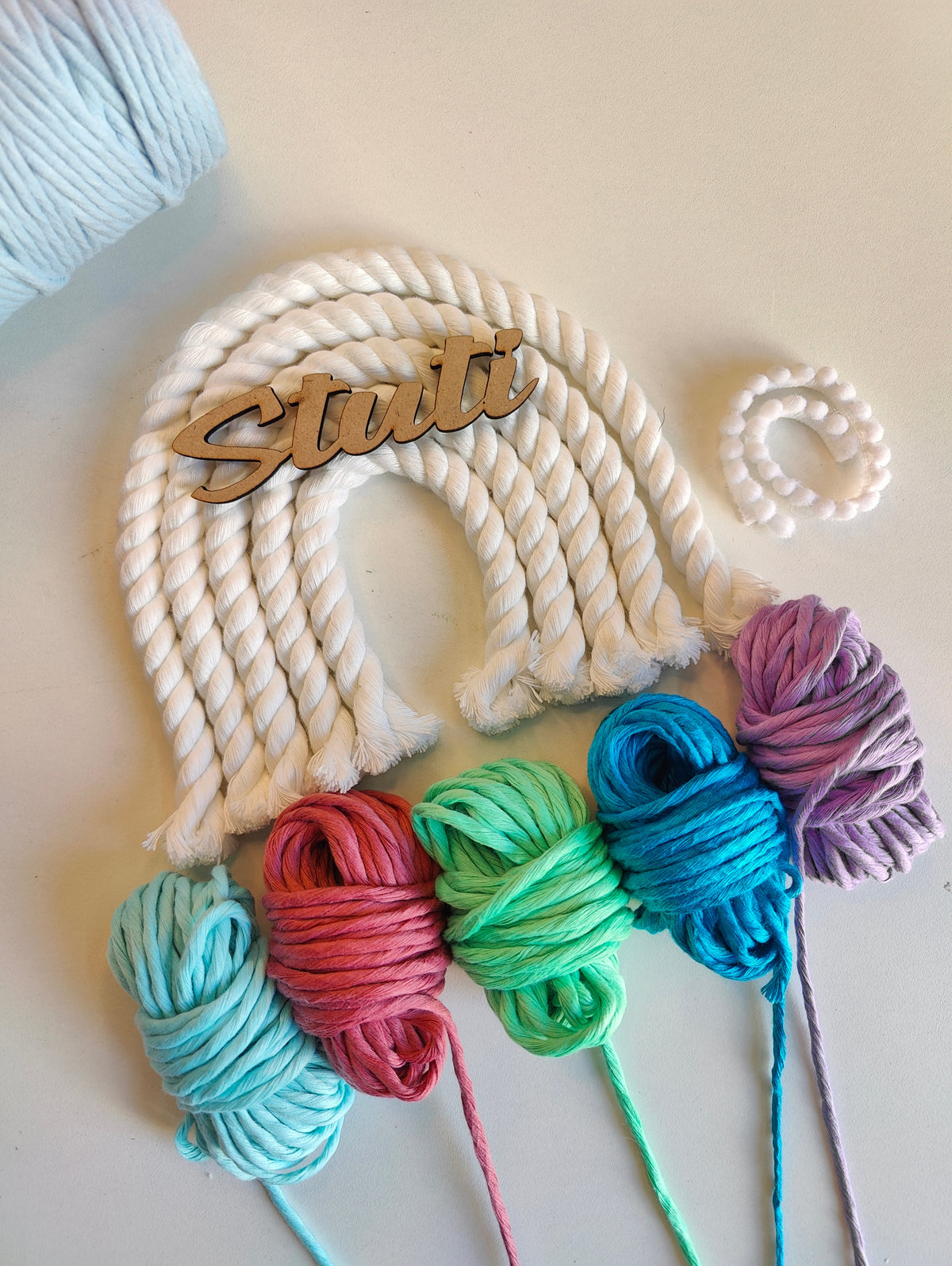 DIY Kit - 5 layers Macrame Rainbow Nameplate