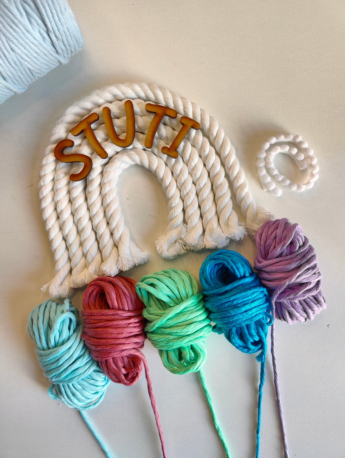 DIY Kit - 5 layers Macrame Rainbow Nameplate