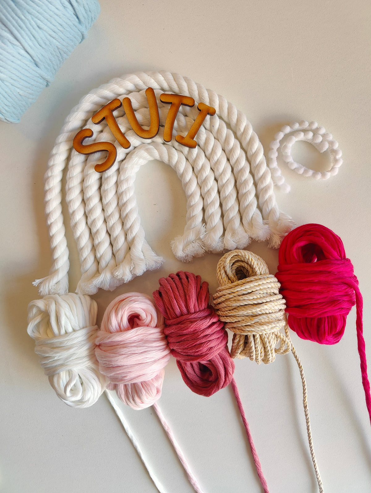 DIY Kit - 5 layers Macrame Rainbow Nameplate