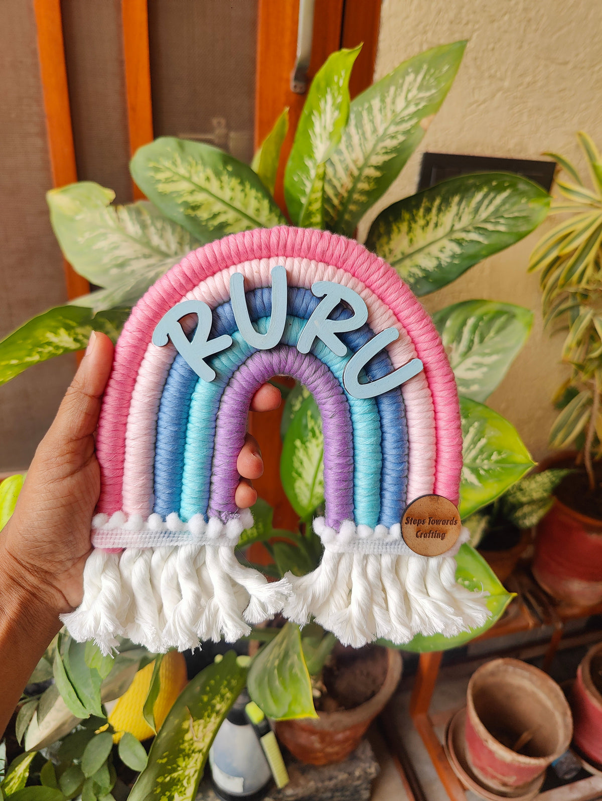 DIY Kit - 5 layers Macrame Rainbow Nameplate