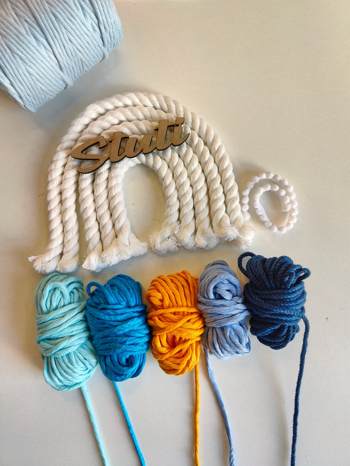 DIY Kit - 5 layers Macrame Rainbow Nameplate