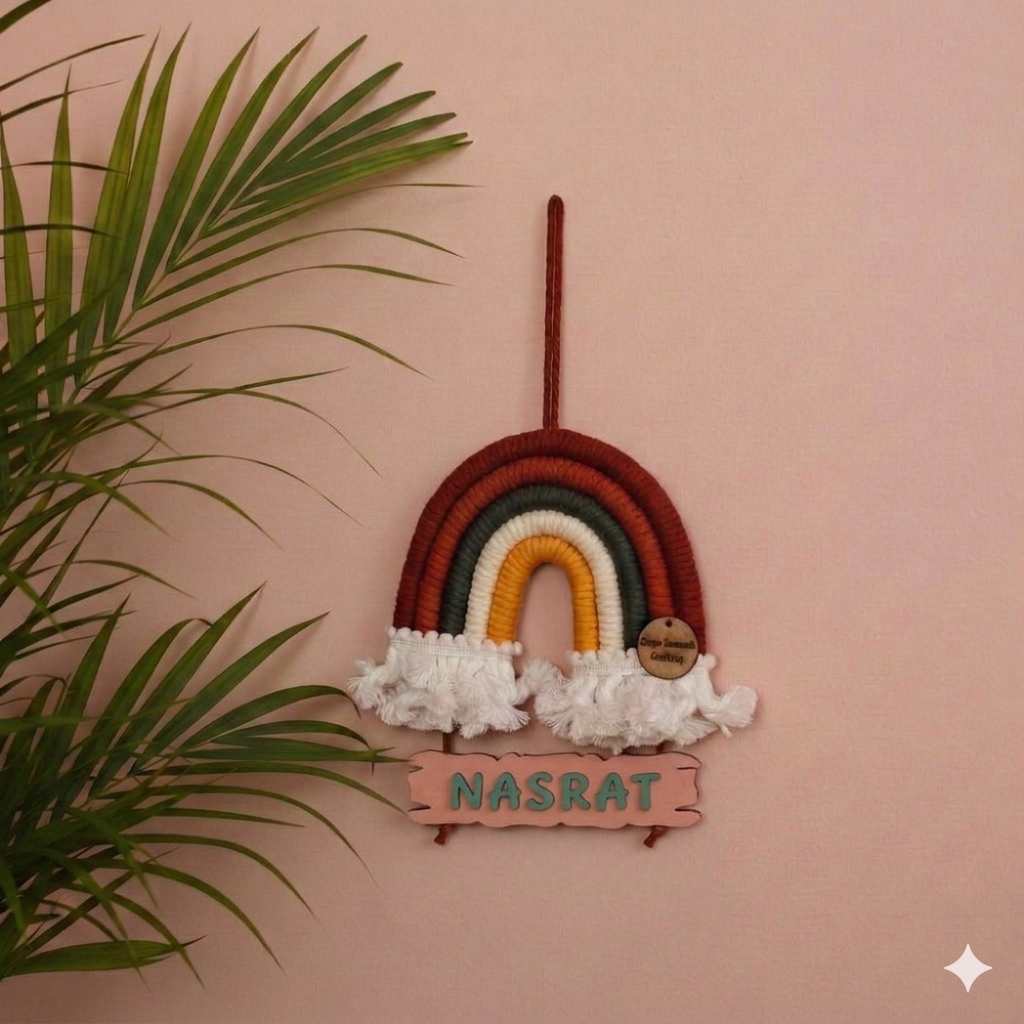 Macrame Nameboard - 5 Layer Mini Rainbow