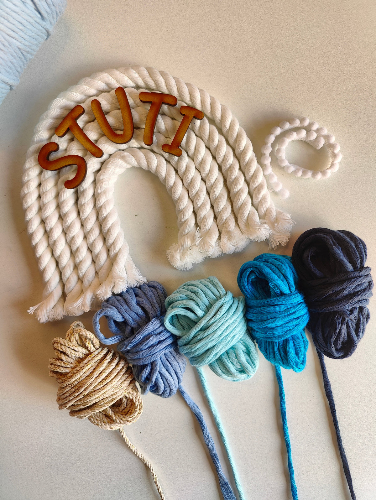 DIY Kit - 5 layers Macrame Rainbow Nameplate