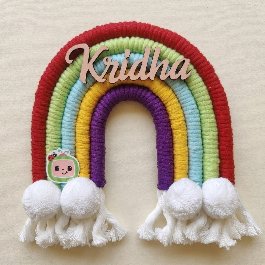 Macrame Nameboard - 5 Layer Mini Rainbow
