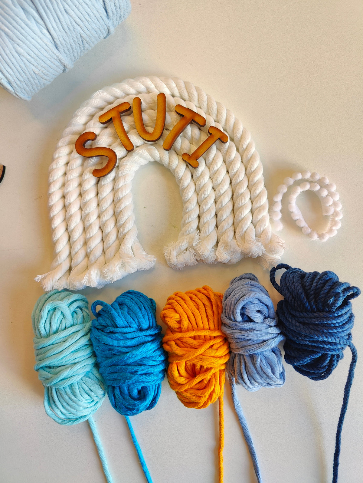 DIY Kit - 5 layers Macrame Rainbow Nameplate