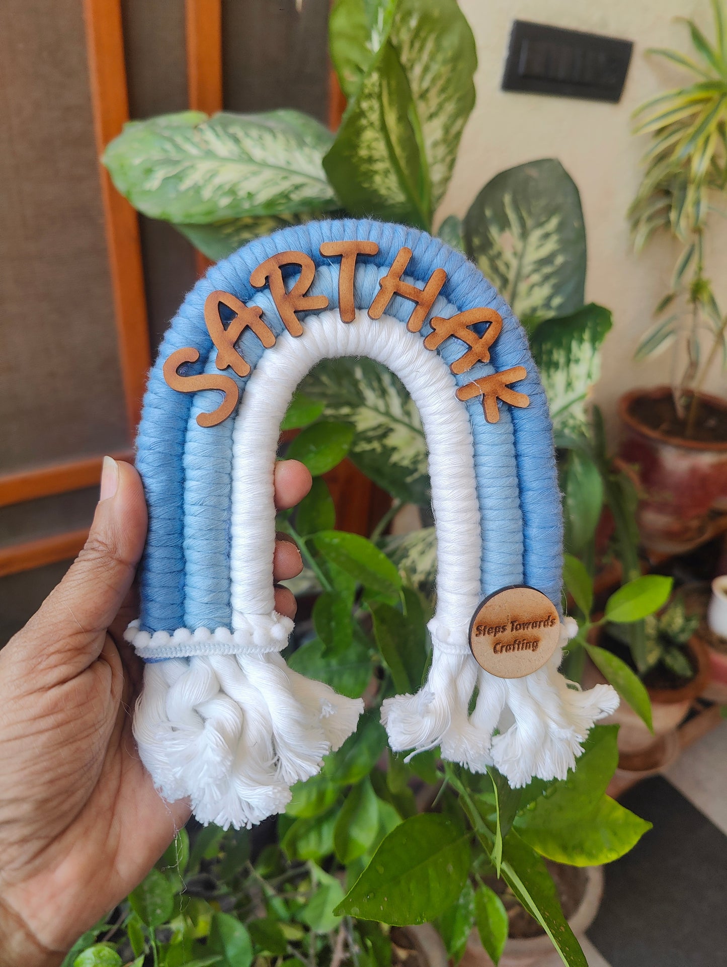 Macrame Nameboard - 3 Layer Mini Rainbow