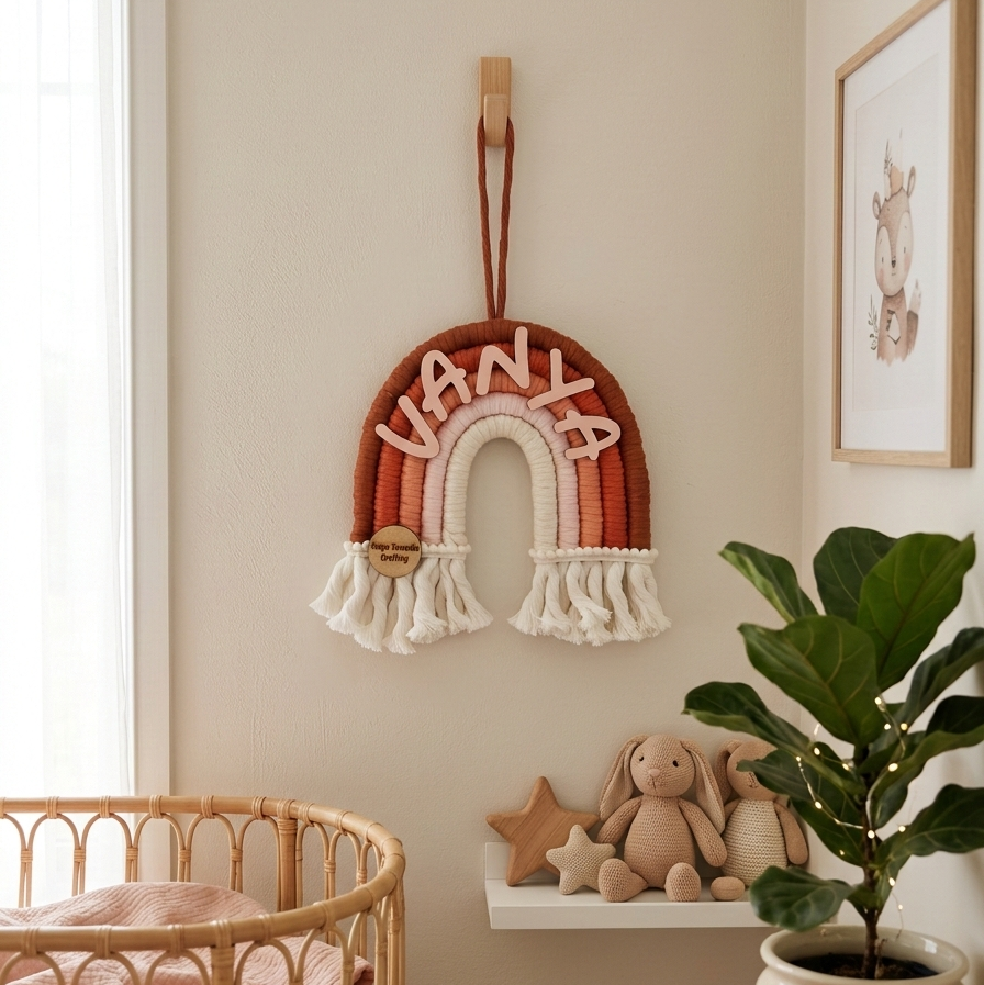 Macrame Nameboard - 5 Layer Mini Rainbow