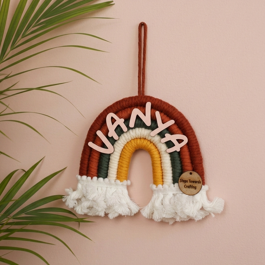 Macrame Nameboard - 5 Layer Mini Rainbow
