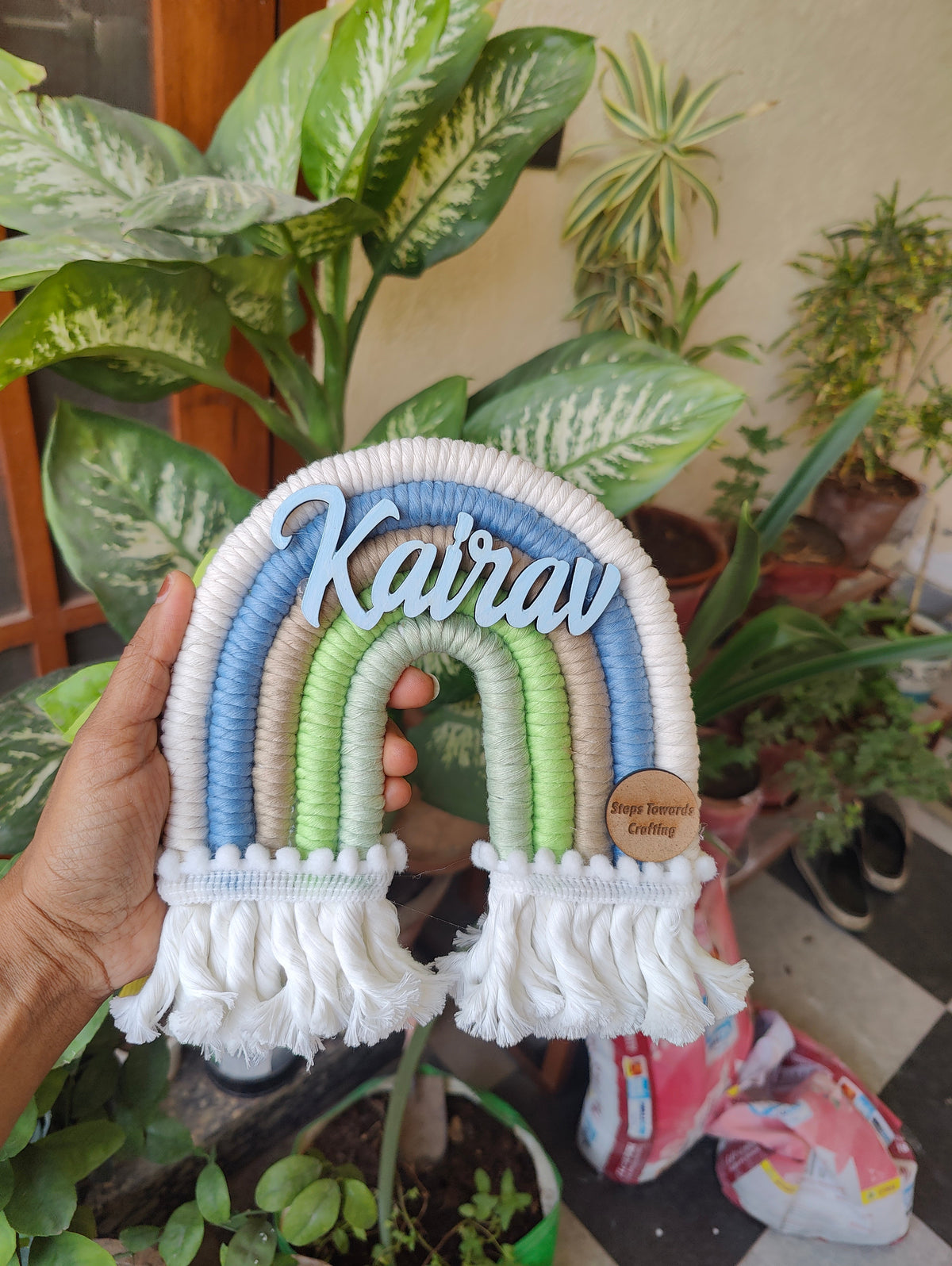 Macrame Nameboard - 5 Layer Mini Rainbow