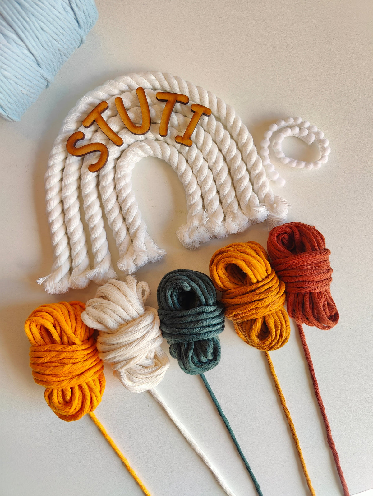 DIY Kit - 5 layers Macrame Rainbow Nameplate