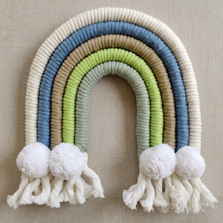 Macrame Nameboard - 5 Layer Mini Rainbow