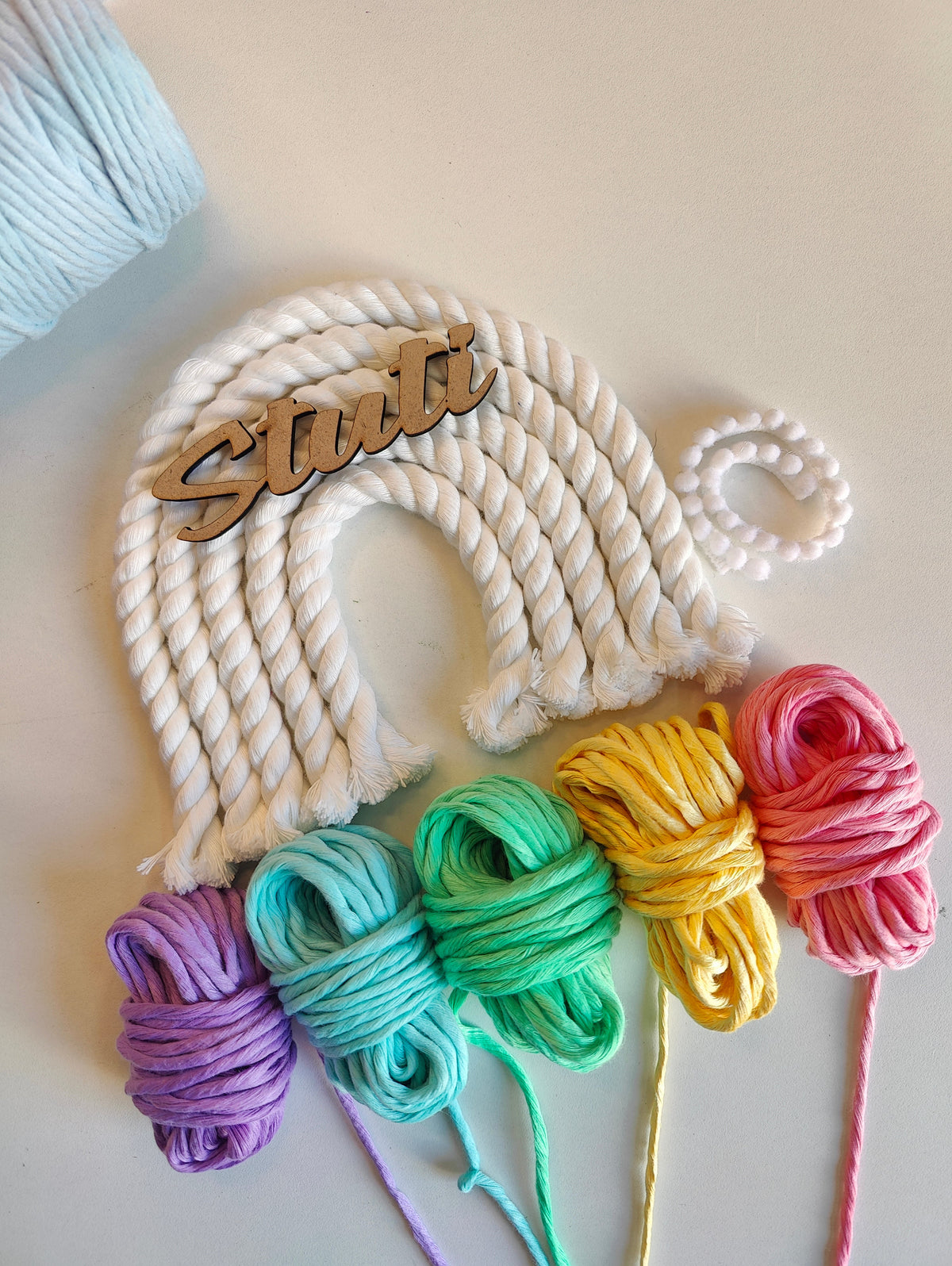 DIY Kit - 5 layers Macrame Rainbow Nameplate