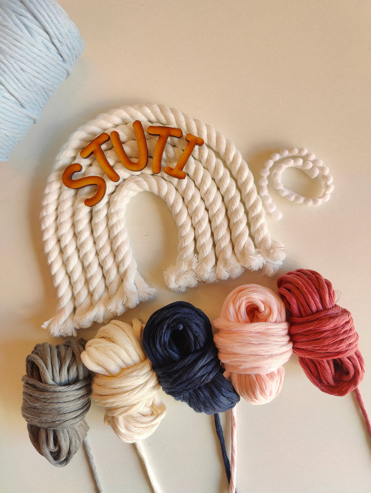 DIY Kit - 5 layers Macrame Rainbow Nameplate