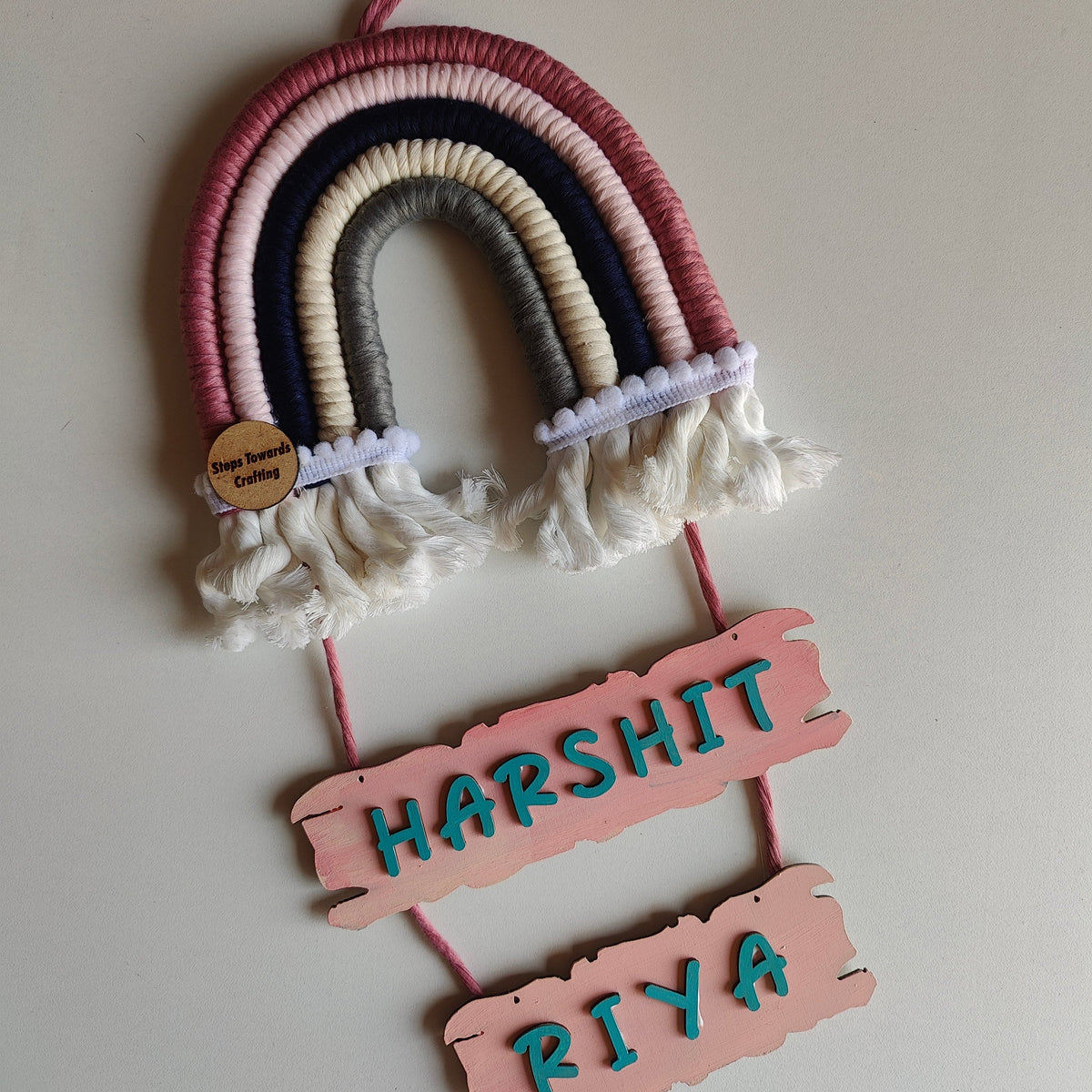 Macrame Nameboard - 5 Layer Mini Rainbow