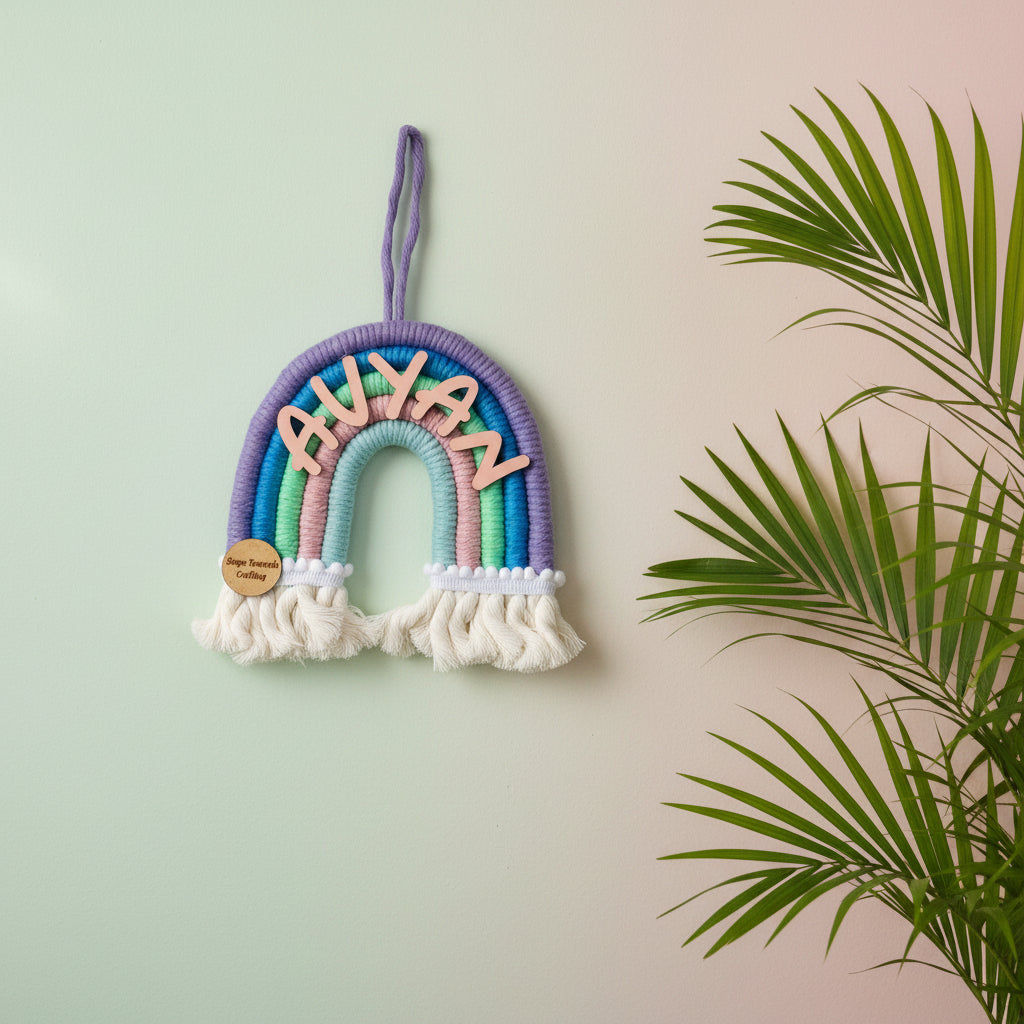 Macrame Nameboard - 5 Layer Mini Rainbow