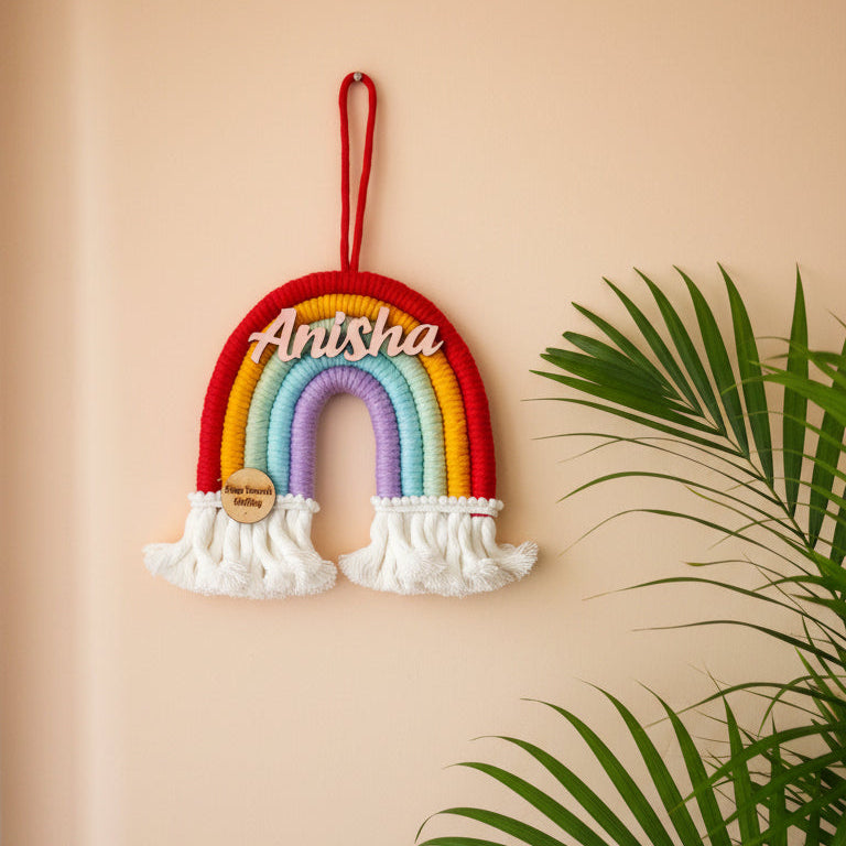 Macrame Nameboard - 5 Layer Mini Rainbow