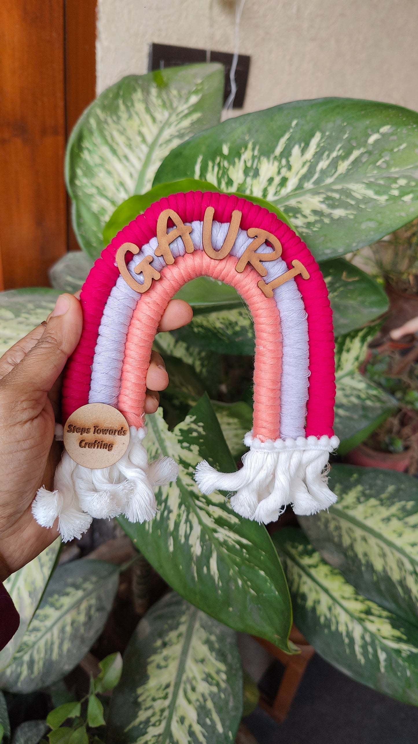 Macrame Nameboard - 3 Layer Mini Rainbow
