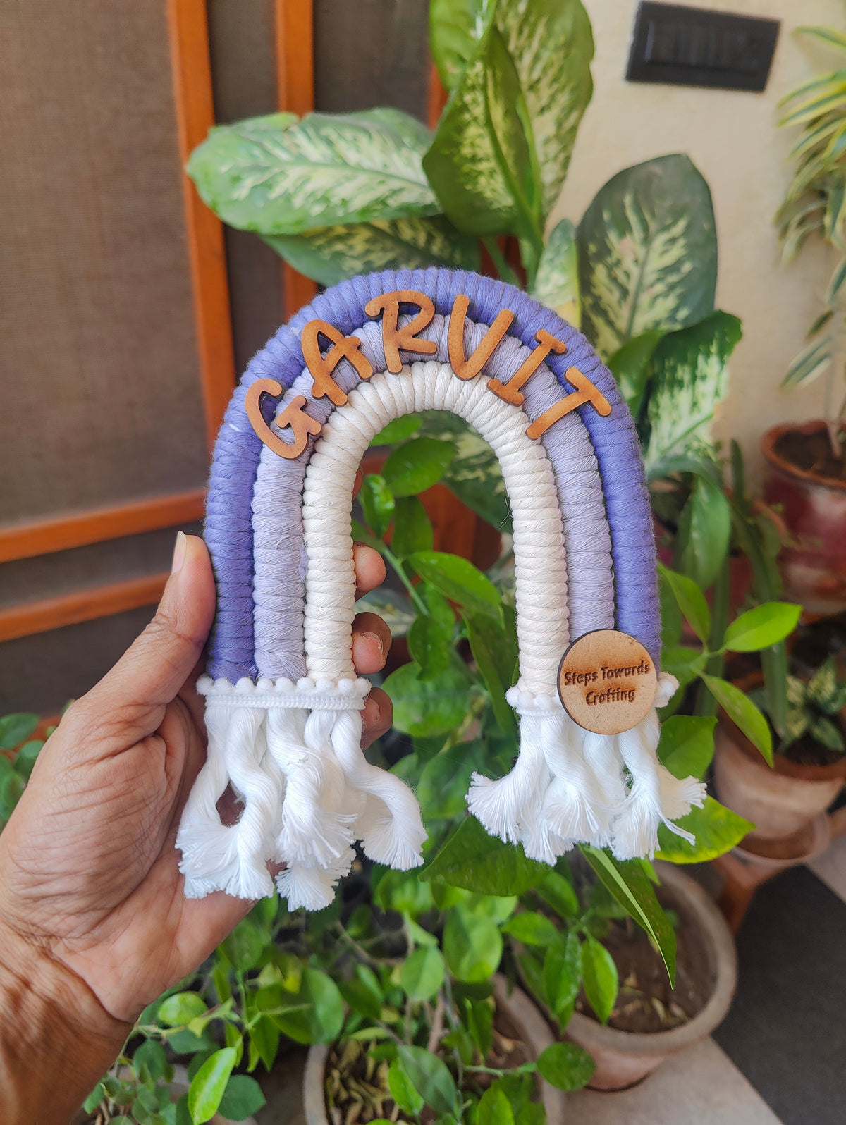 Macrame Nameboard - 3 Layer Mini Rainbow